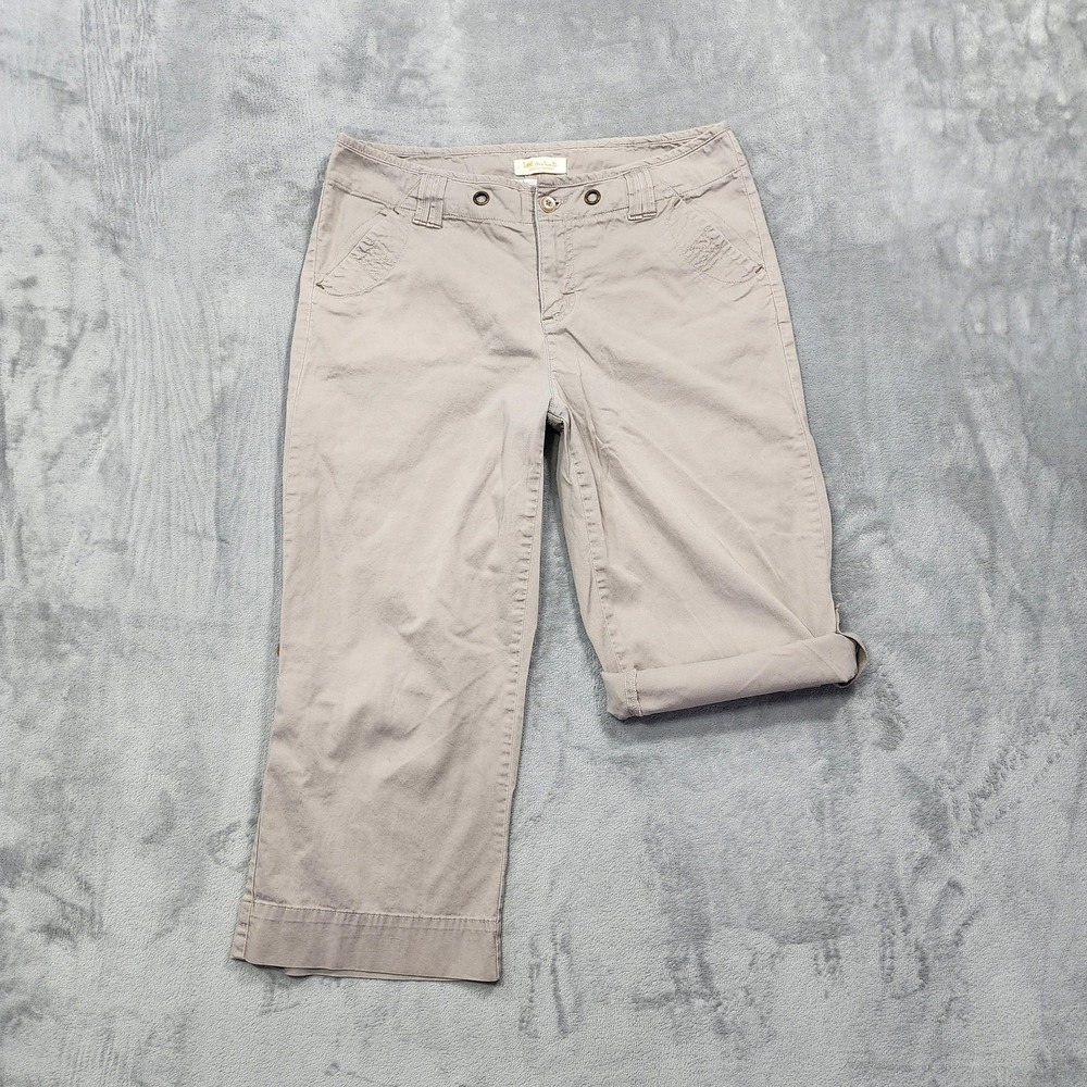 Lee Pants Womens 14 Beige Capri‎ Roll Tab Hem Convertible One True Fit Casual